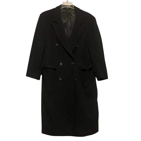 Vintage Ralph Lauren Chaps Wool Overcoat 40S Jacket Trench Coat Double Breasted - Picture 1 of 11